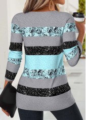 Striped Twist Mint Green Long Sleeve T Shirt