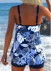 High Waisted Marine Life Print Tummy Coverage Tankini Set