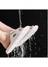 White Rubber Round Toe Falt Sliders