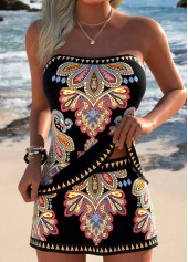 Mid Waisted Tribal Print Tummy Coverage Tankini Set