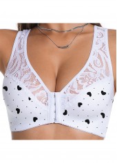 White Color Lace V Neck Bra