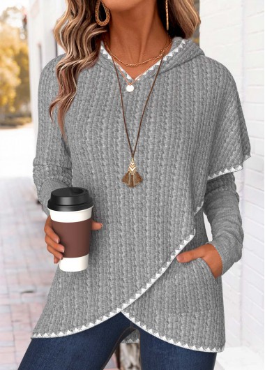 Tummy Coverage Light Grey Marl Long Sleeve Hoodie