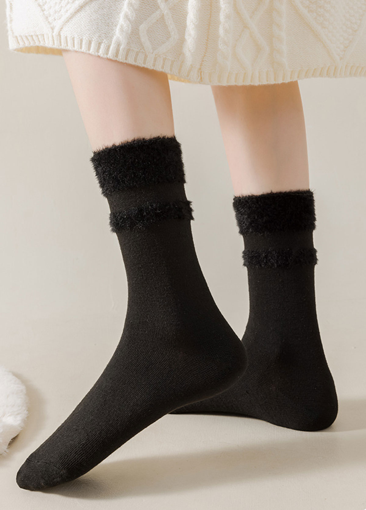 Mid Calf Multi Color Cotton Blend Socks