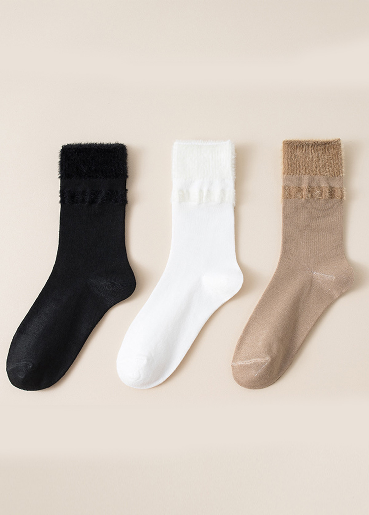Mid Calf Multi Color Cotton Blend Socks