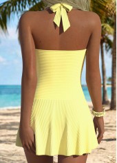 Tummy Coverage Light Yellow One Piece Swimdress
