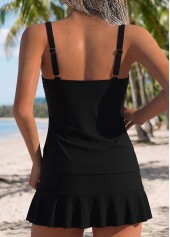 Mid Waisted Two-piece Black Tankini Set
