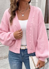 Tummy Coverage Pink 3/4 Sleeve Sweater
