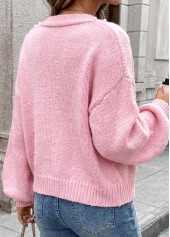 Tummy Coverage Pink 3/4 Sleeve Sweater