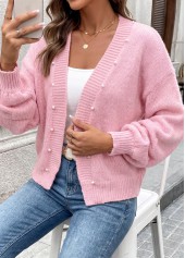 Tummy Coverage Pink 3/4 Sleeve Sweater