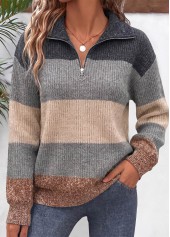 Geometric Print Grey Sweater