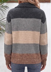Geometric Print Grey Sweater