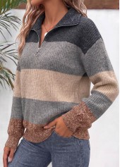 Geometric Print Grey Sweater