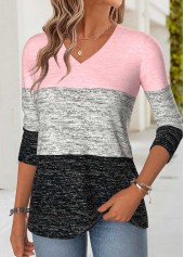 Striped Tummy Coverage Multi Color Long Sleeve T Shirt