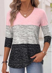 Striped Tummy Coverage Multi Color Long Sleeve T Shirt