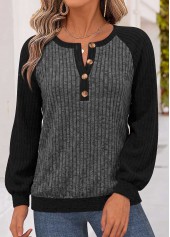 Tummy Coverage Dark Grey Marl Long Sleeve Sweatshirt