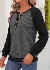 Tummy Coverage Dark Grey Marl Long Sleeve Sweatshirt