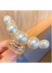 Beige Color Round Alloy Detail Barrette