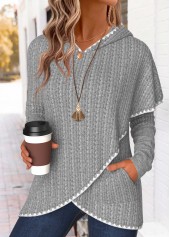 Tummy Coverage Light Grey Marl Long Sleeve Hoodie