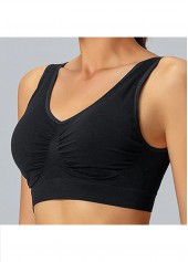Soft Padded V Neck Wire Free Sports Bra