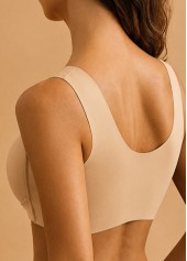 V Neck Skin Color Wireless Comfort Women Bra