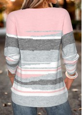 Geometric Print Tummy Coverage Multi Color T Shirt