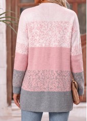 Ombre Pink Long Sleeve Open Front Coat