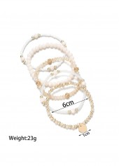 Beige Round Seed Beads Bracelets Set