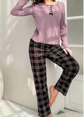 Dusty Purple Scoop Neck Lounge Top and Pants