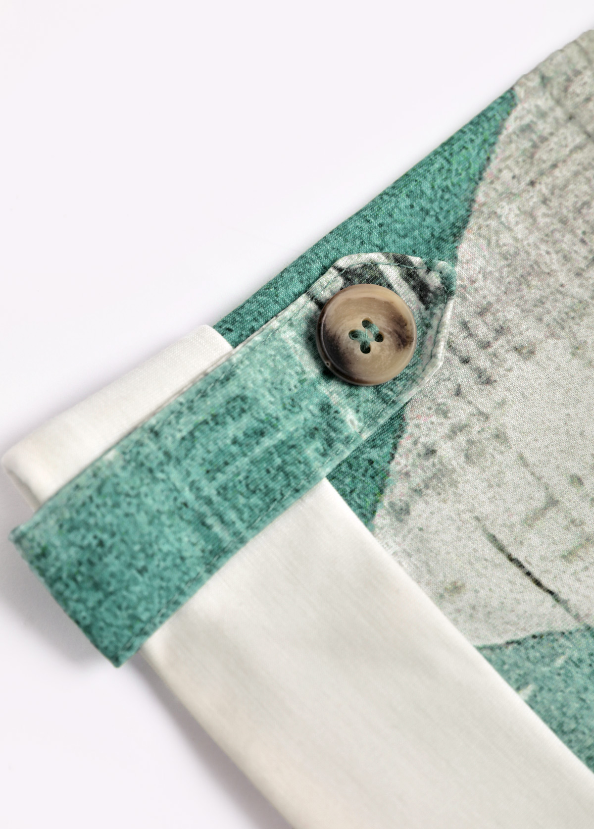 Geometric Print Sage Green Fake Two Piece Twinset