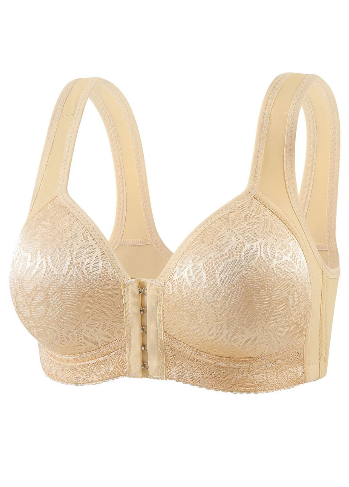 Champagne Color Push-up V Neck Design Bra