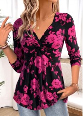 Heart Collar Valentine's Day Twist Hot Pink T Shirt