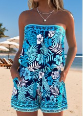 Floral Print Ruched Navy One Piece Swimwear