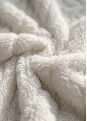 Tummy Coverage White Long Sleeve Turn Down Collar Coat