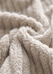 Button Beige Long Sleeve Turn Down Collar Coat