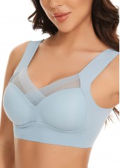 Comfort Light Blue Scoop Neck Padded Bra