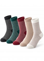 Mid Calf Striped Multi Color Socks