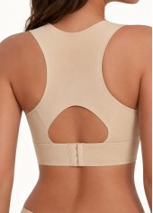 V Neck Skin Color Front Hook Bra