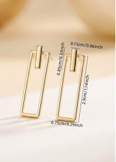 Golden Rectangle Alloy Earring for Women Fashion