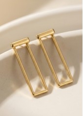 Golden Rectangle Alloy Earring for Women Fashion