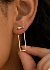Golden Rectangle Alloy Earring for Women Fashion