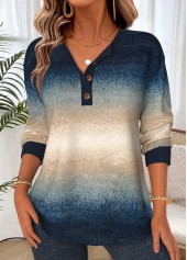 Ombre Tummy Coverage Multi Color Long Sleeve Sweatshirt