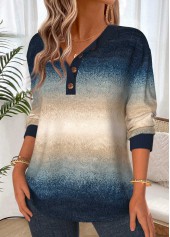 Ombre Tummy Coverage Multi Color Long Sleeve Sweatshirt