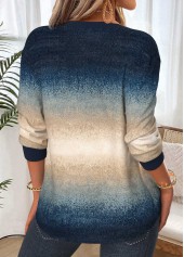 Ombre Tummy Coverage Multi Color Long Sleeve Sweatshirt