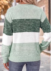 Striped Tummy Coverage Mint Green Long Sleeve Sweatshirt
