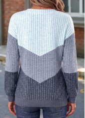 Zipper Dusty Blue Long Sleeve Sweatshirt