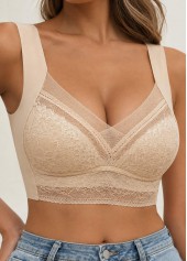 Champagne Color Push-up V Neck Bra