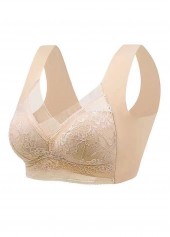 Champagne Color Push-up V Neck Bra