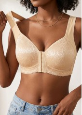 Champagne Color Push-up V Neck Design Bra