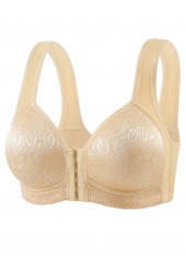 Champagne Color Push-up V Neck Design Bra
