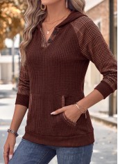 Kangaroo Pocket Dark Coffee Long Sleeve Hoodie